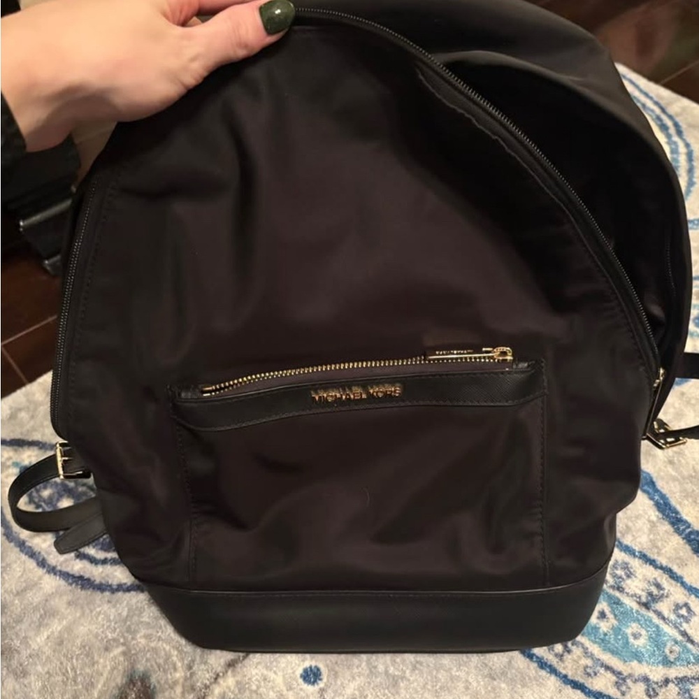 Michael Kors Black Backpack with Gold Accents